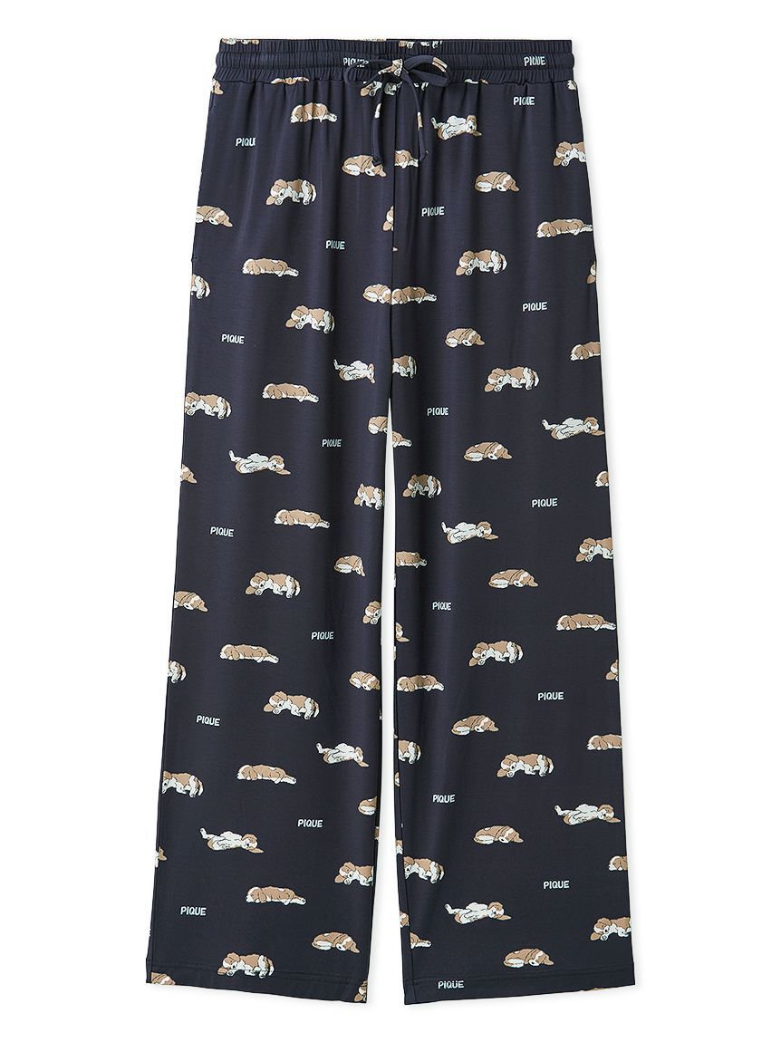 GELATO PIQUE HOMME「【HOMME】レーヨンスリーピングドッグ柄ロングパンツ」|ルームウェア|