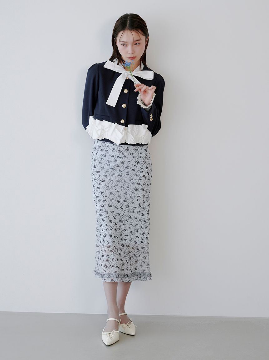 LILY BROWN「プリントシフォンバイアスミディスカート」|スカート|