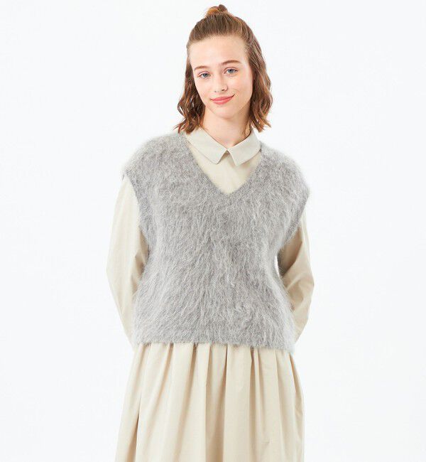 MACKINTOSH PHILOSOPHY「アルパカシャギーニットベスト」|ニット・セーター|グレー