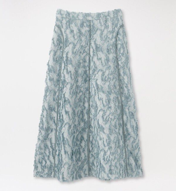  「カットジャカードフレアスカート」|スカート|サックスブルー