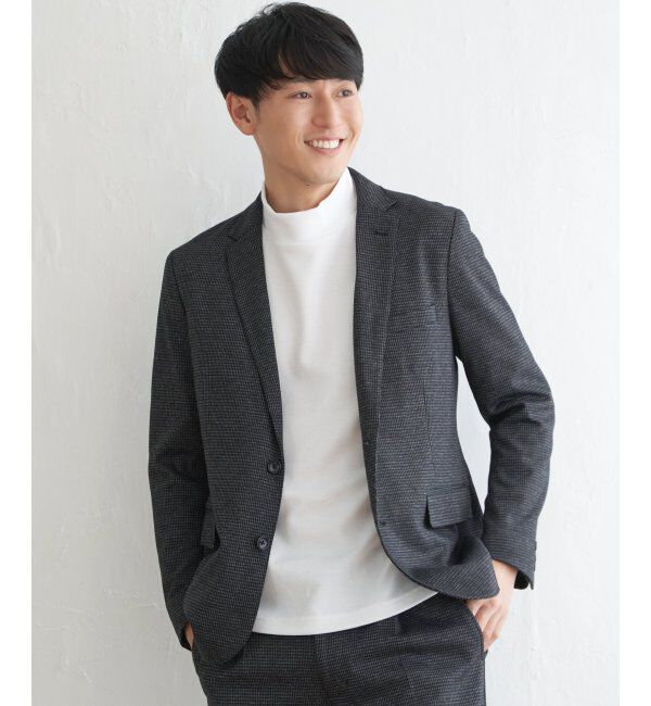 IKKA LOUNGE「ウールミックスジャージージャケット」|テーラードジャケット|グレイ