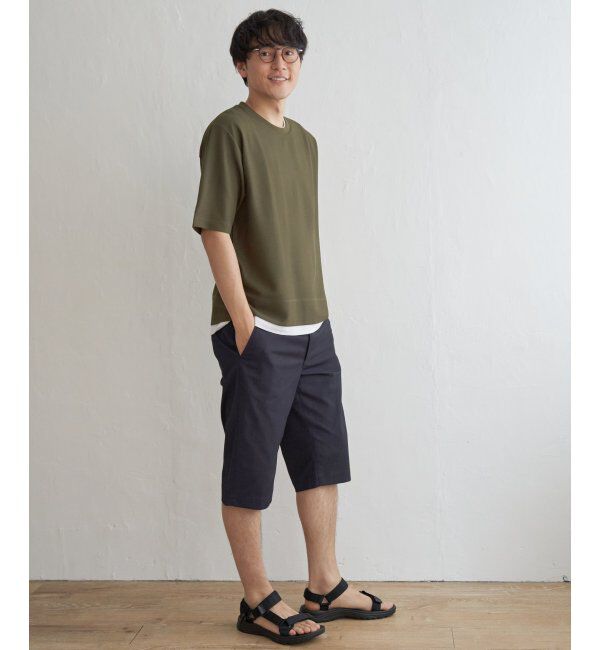 ikka「【吸水速乾】ドライ鹿の子5分袖レイヤードTシャツ」|Tシャツ・カットソー|