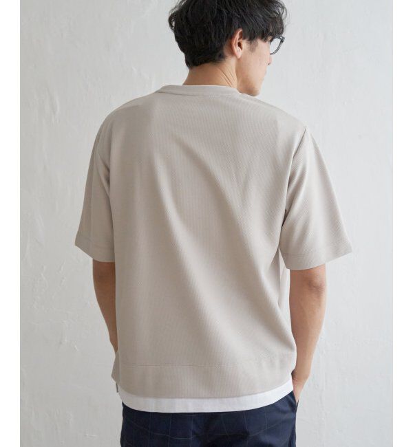 ikka「【吸水速乾】ドライ鹿の子5分袖レイヤードTシャツ」|Tシャツ・カットソー|