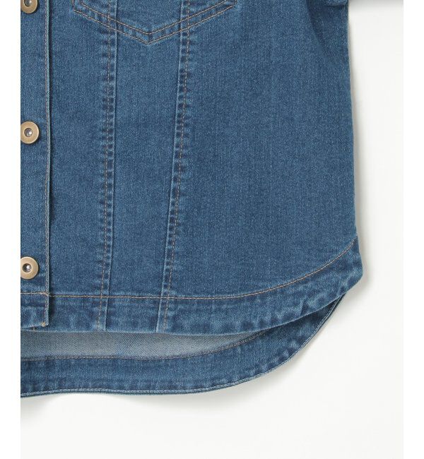 ikka「ストレッチデニムノーカラーシャウター【親子コーデ】」|ブルゾン・スタジャン|