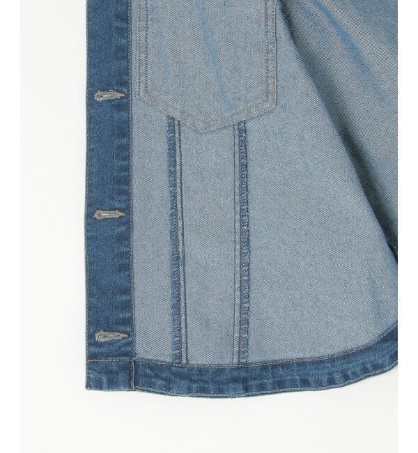 ikka「ストレッチデニムノーカラーシャウター【親子コーデ】」|ブルゾン・スタジャン|