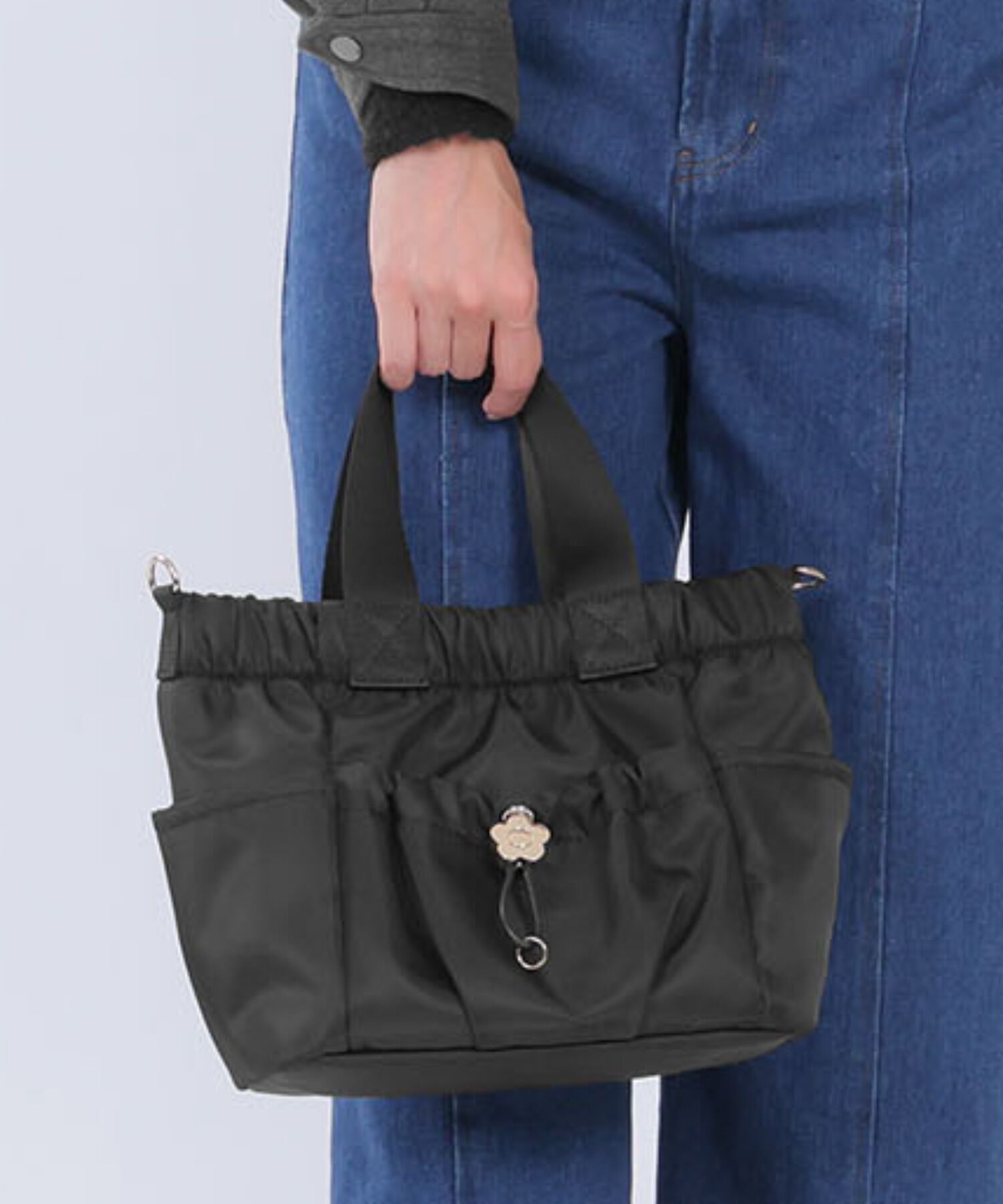 MARY QUANT「デイジードロストポケット 2WAYミニトート」|トートバッグ|ブラック