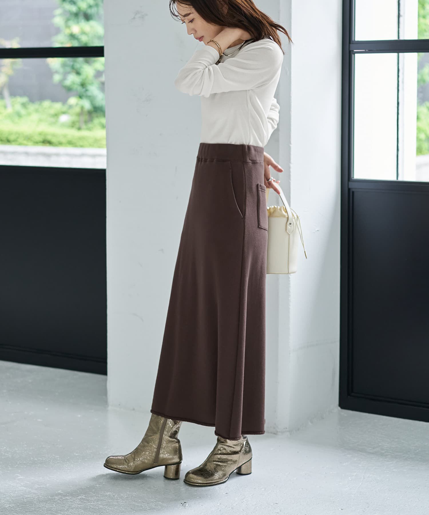 STYLE DELI「【Made in JAPAN】スウェットマキシ丈スカート／90cm」|スカート|