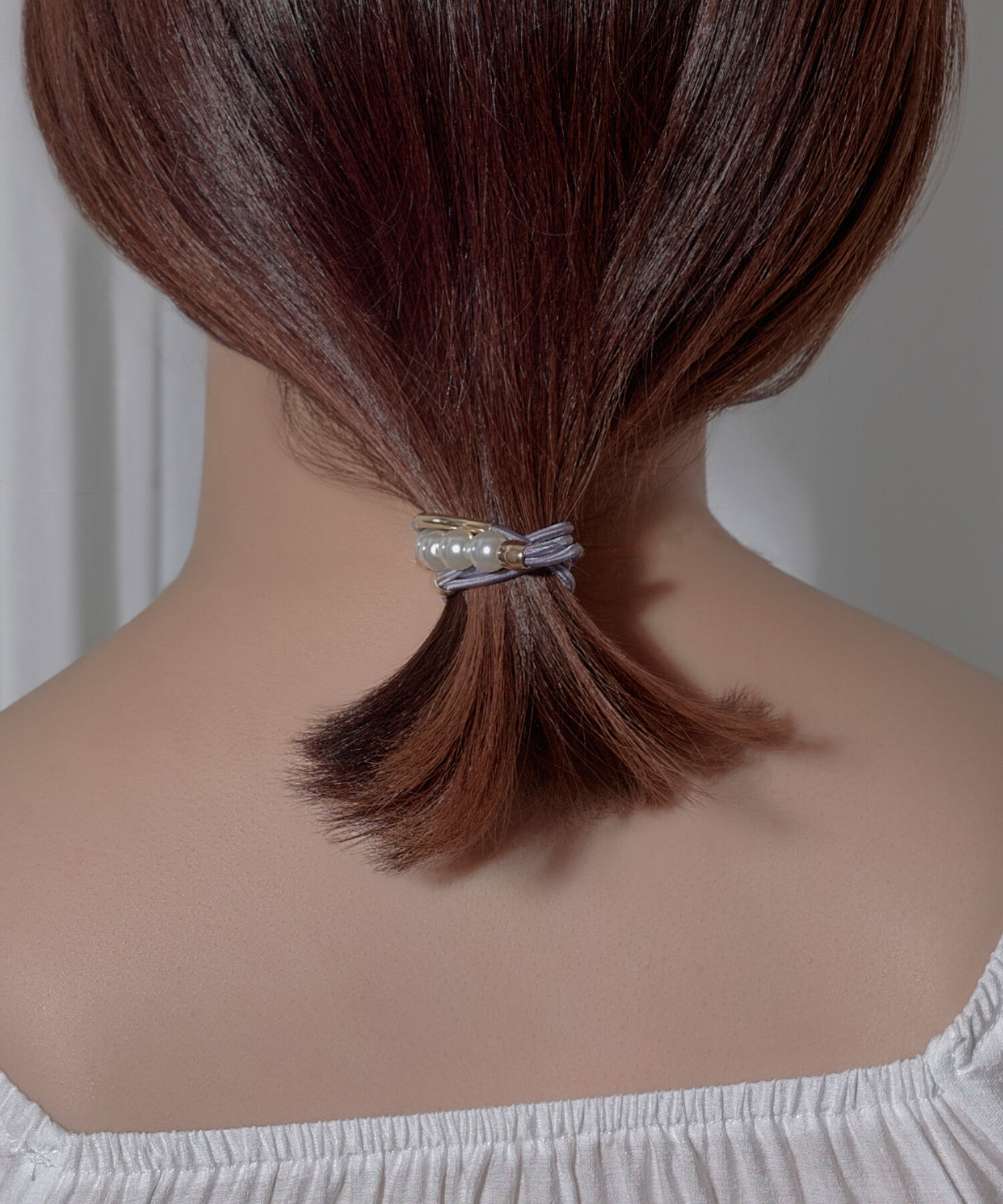 Phoebe「パールラインコンビヘアブレス グレー」|ヘアゴム・シュシュ|