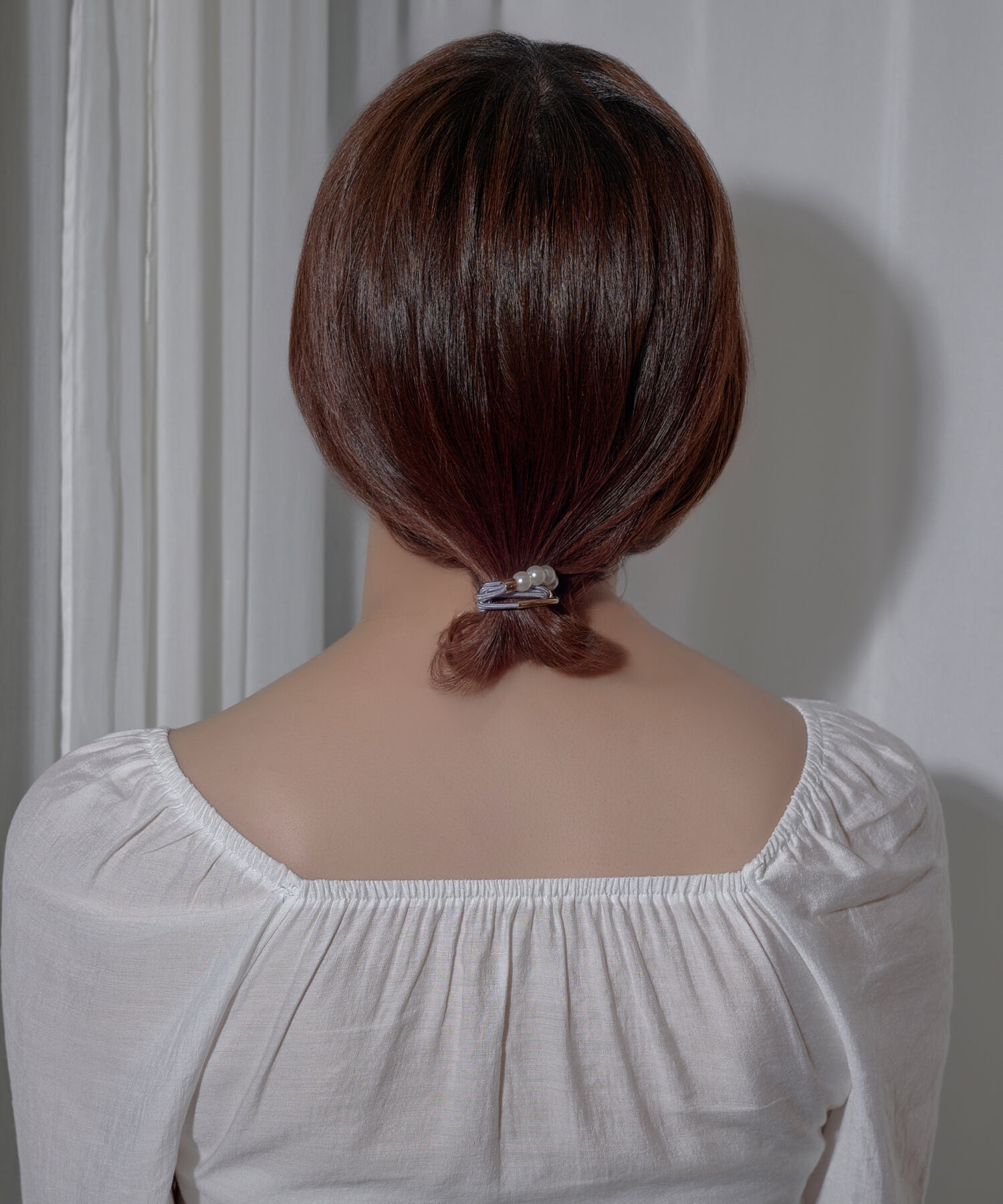 Phoebe「パールラインコンビヘアブレス グレー」|ヘアゴム・シュシュ|