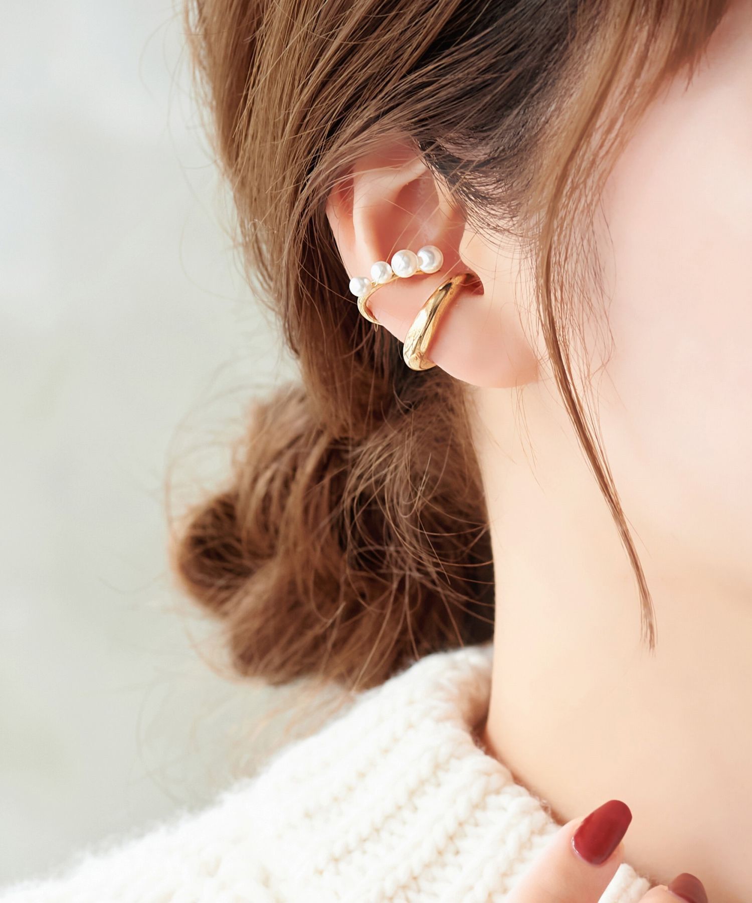 Phoebe「【シリーズ累計販売10000点突破！】ドレッシングパールイヤーカフ　ゴールド」|イヤーカフ|