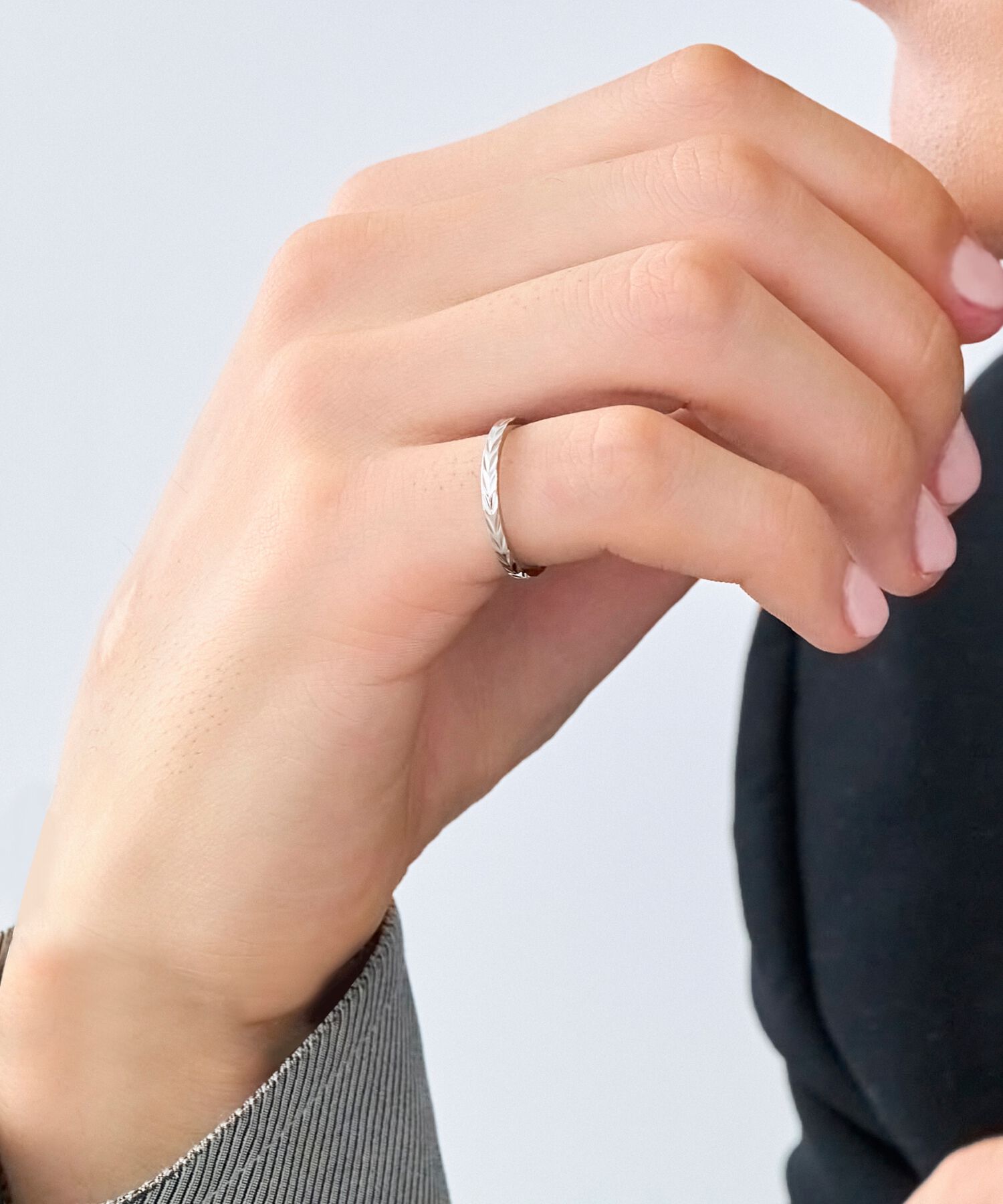 Phoebe「【金属アレルギー対応】メタルリーフカットリング　シルバー/サージカルステンレス」|リング|