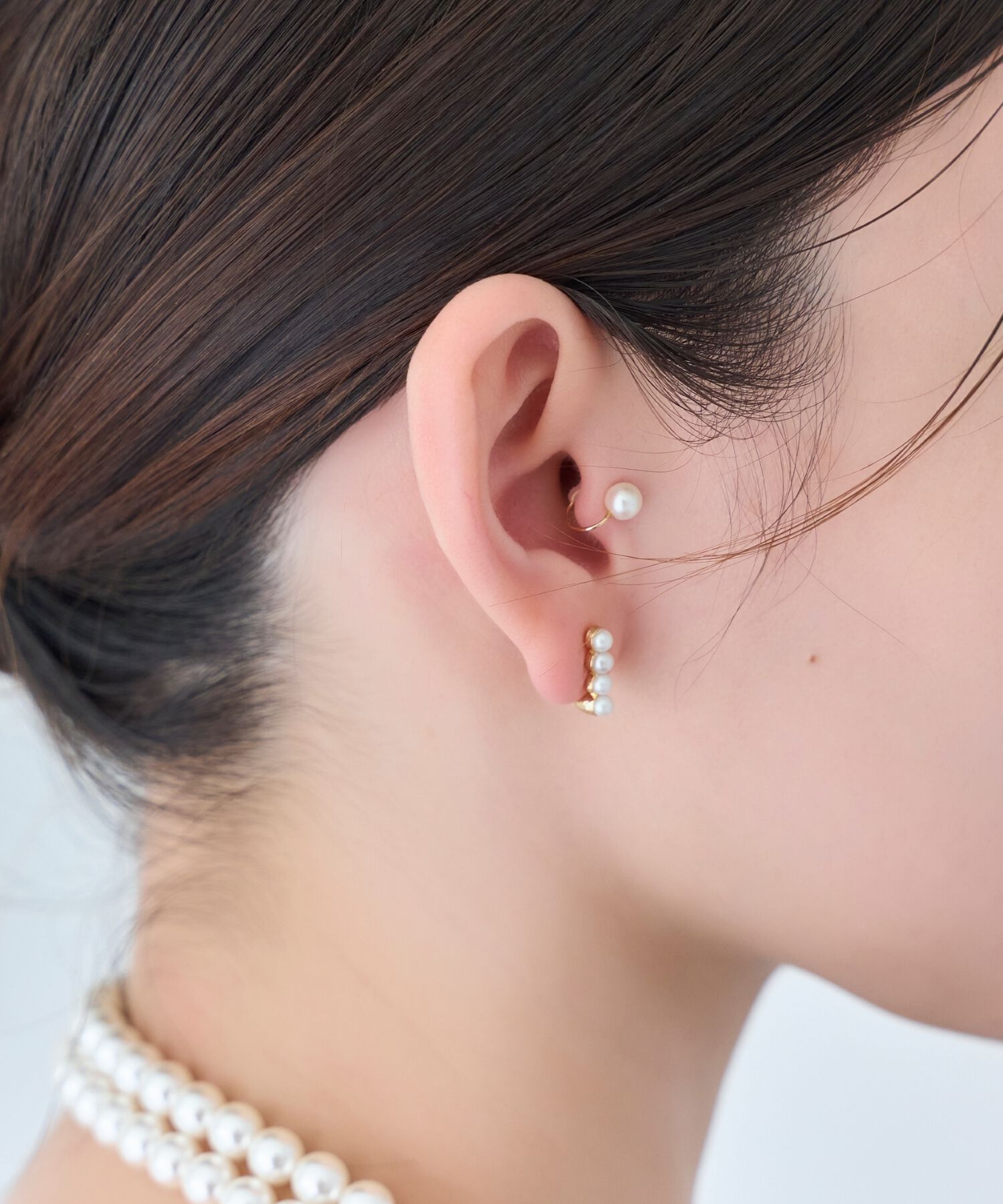 Phoebe「【金属アレルギー対応】2setラインパールイヤーカフ　ゴールド/ニッケルフリー」|イヤリング|