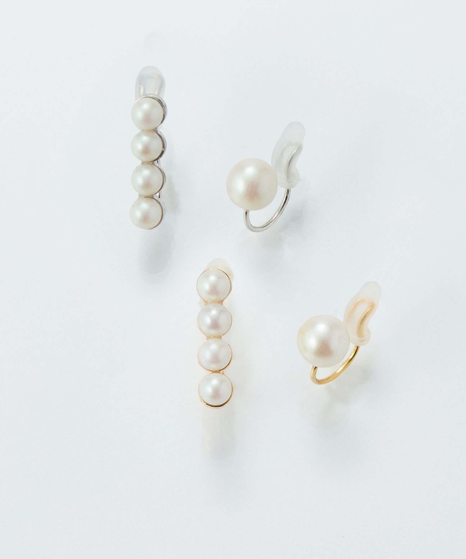 Phoebe「【金属アレルギー対応】2setラインパールイヤーカフ　ゴールド/ニッケルフリー」|イヤリング|