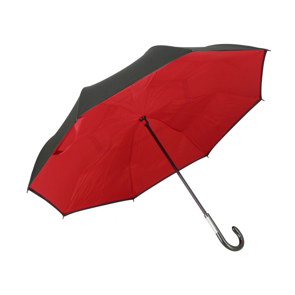 BACKYARD FAMILY「逆さ傘 傘 60cm 通販 レディース メンズ 逆さま傘 長傘 軽量 グラスファイバー骨 大きい」|傘|レッド1