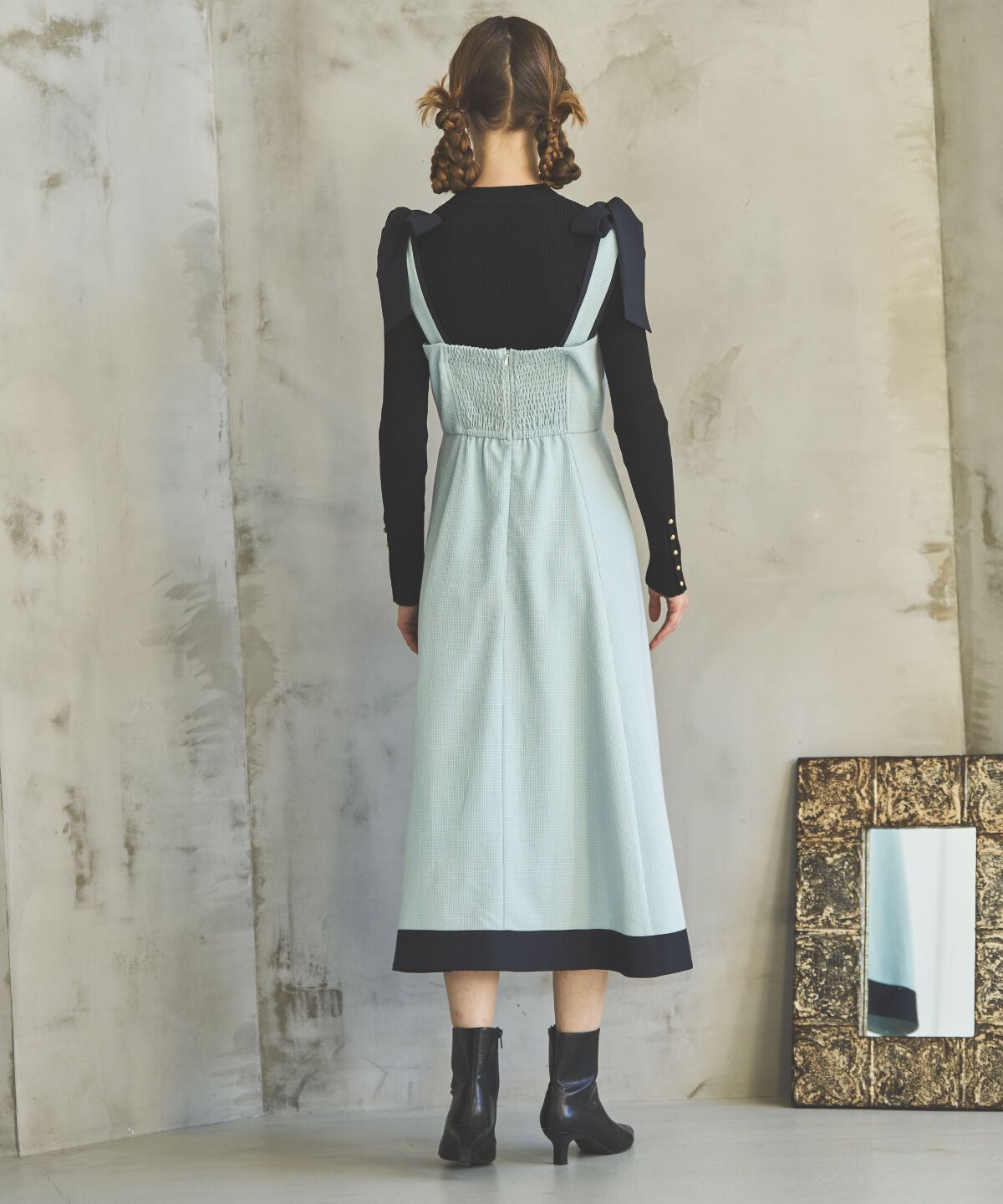 アンドクチュール「ラメツイードジャンスカ」|ジャンパースカート|