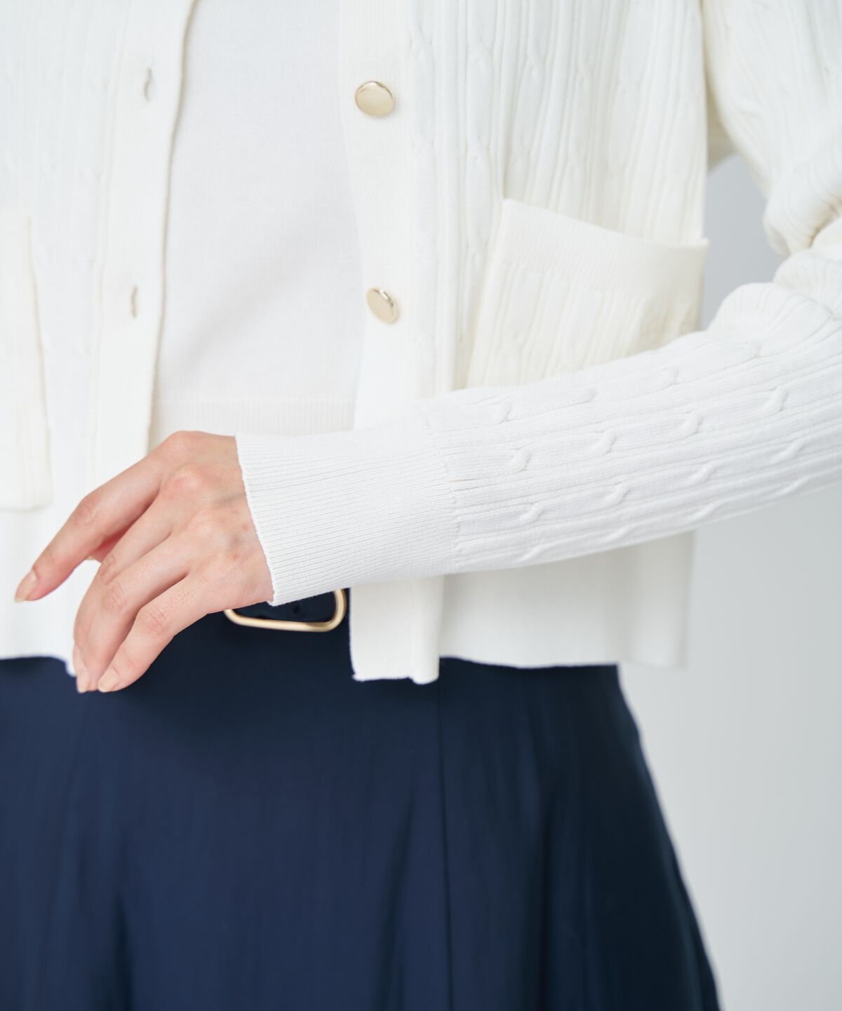 アンドクチュール「ケーブル編みカーディガンアンサンブル」|カーディガン|