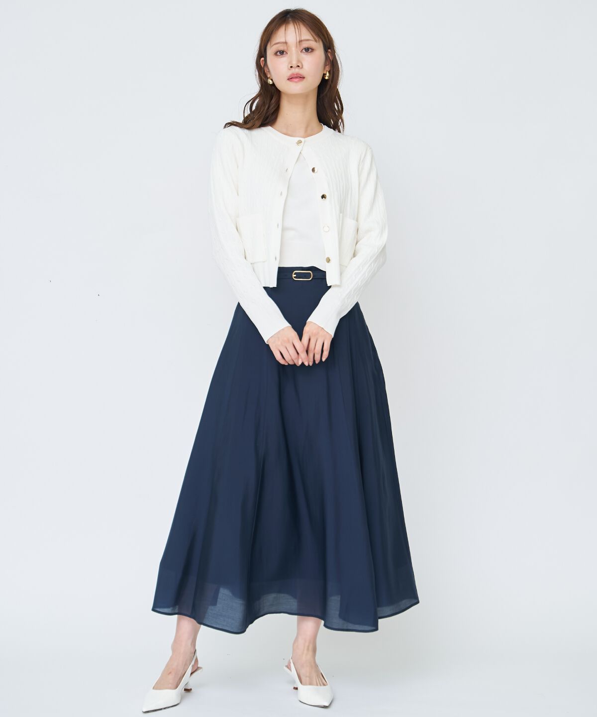 アンドクチュール「ケーブル編みカーディガンアンサンブル」|カーディガン|