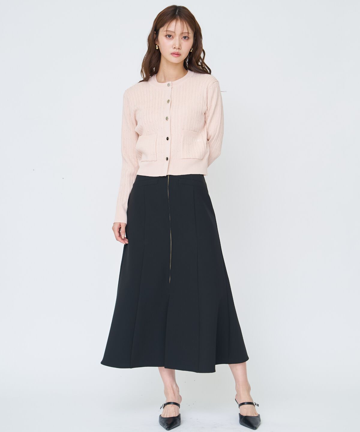 アンドクチュール「ケーブル編みカーディガンアンサンブル」|カーディガン|