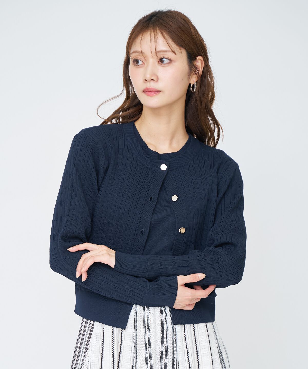アンドクチュール「ケーブル編みカーディガンアンサンブル」|カーディガン|