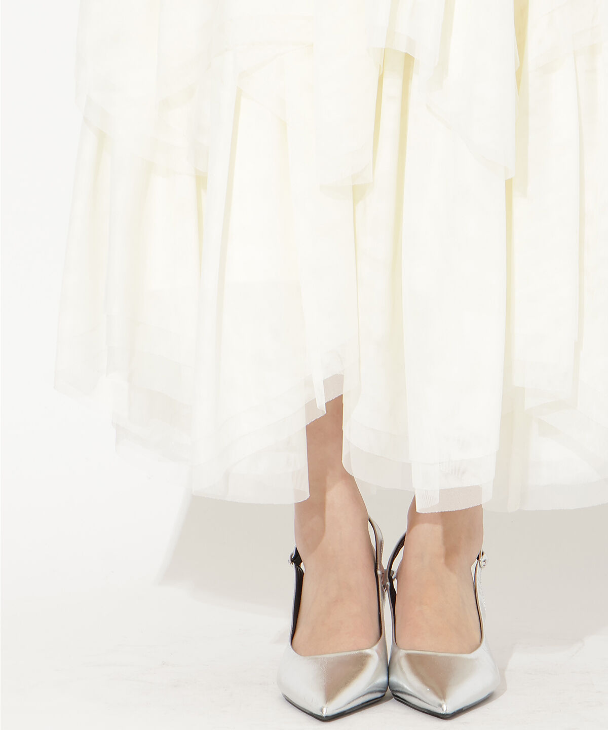 アンドクチュール「チュールティアードスカート」|フレア|