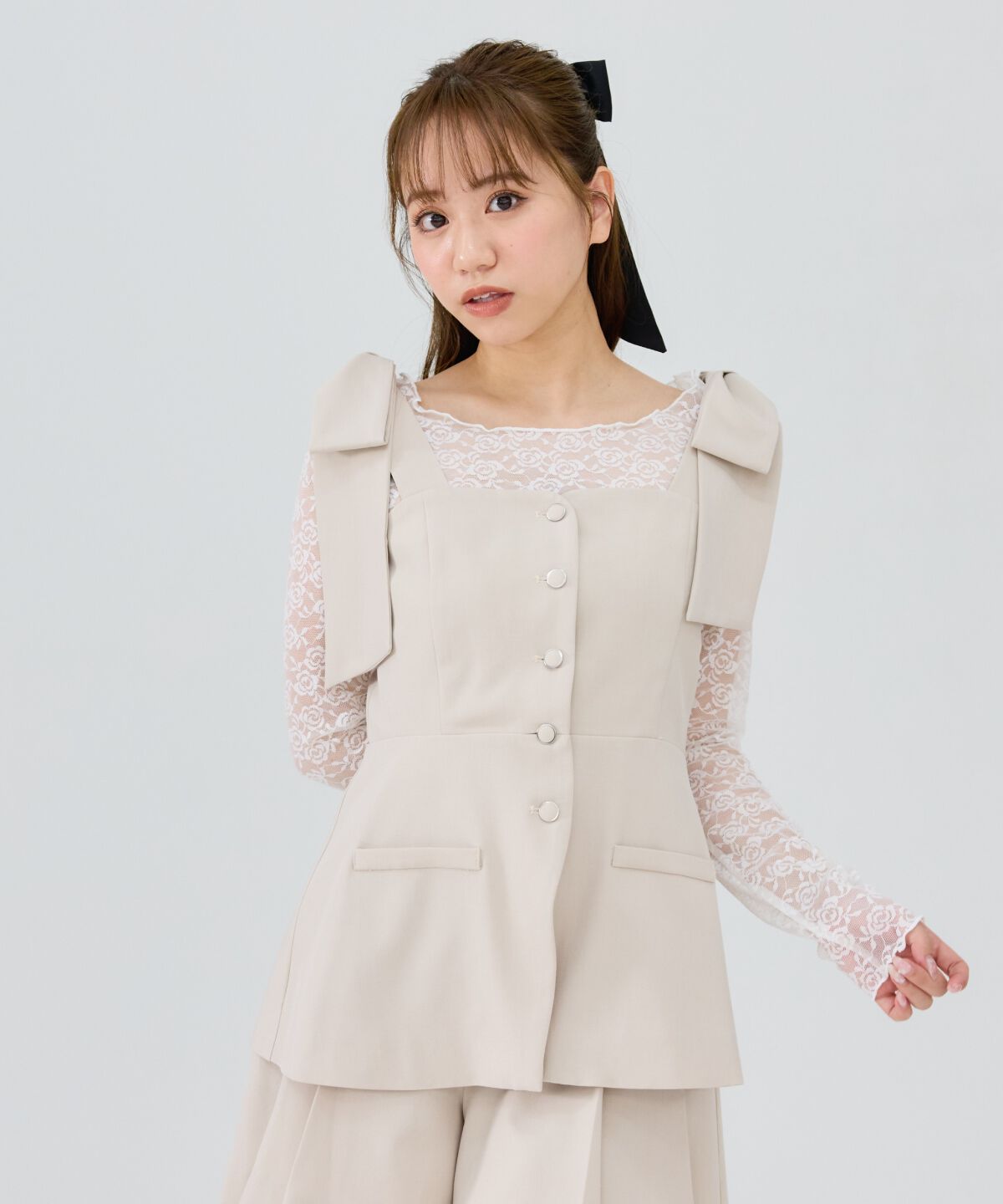 REDYAZEL「リボンショルダービスチェ」|キャミソール|