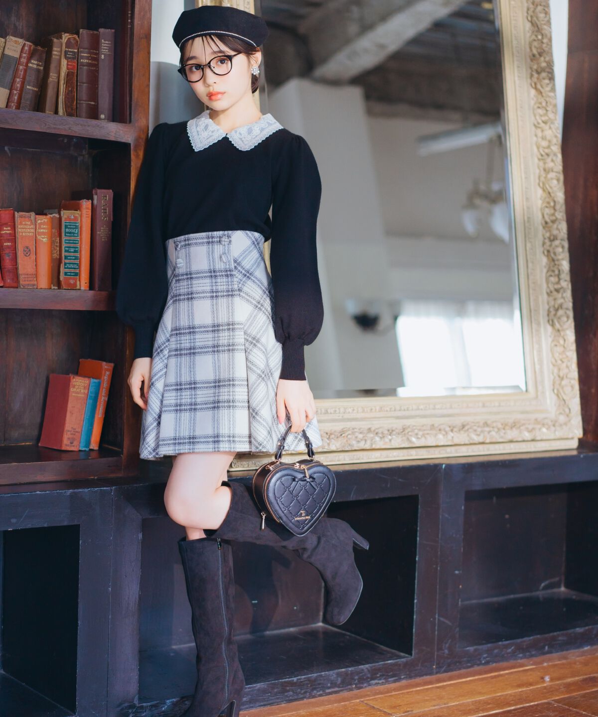 WILLSELECTION「ウールライクチェックスカート」|台形|