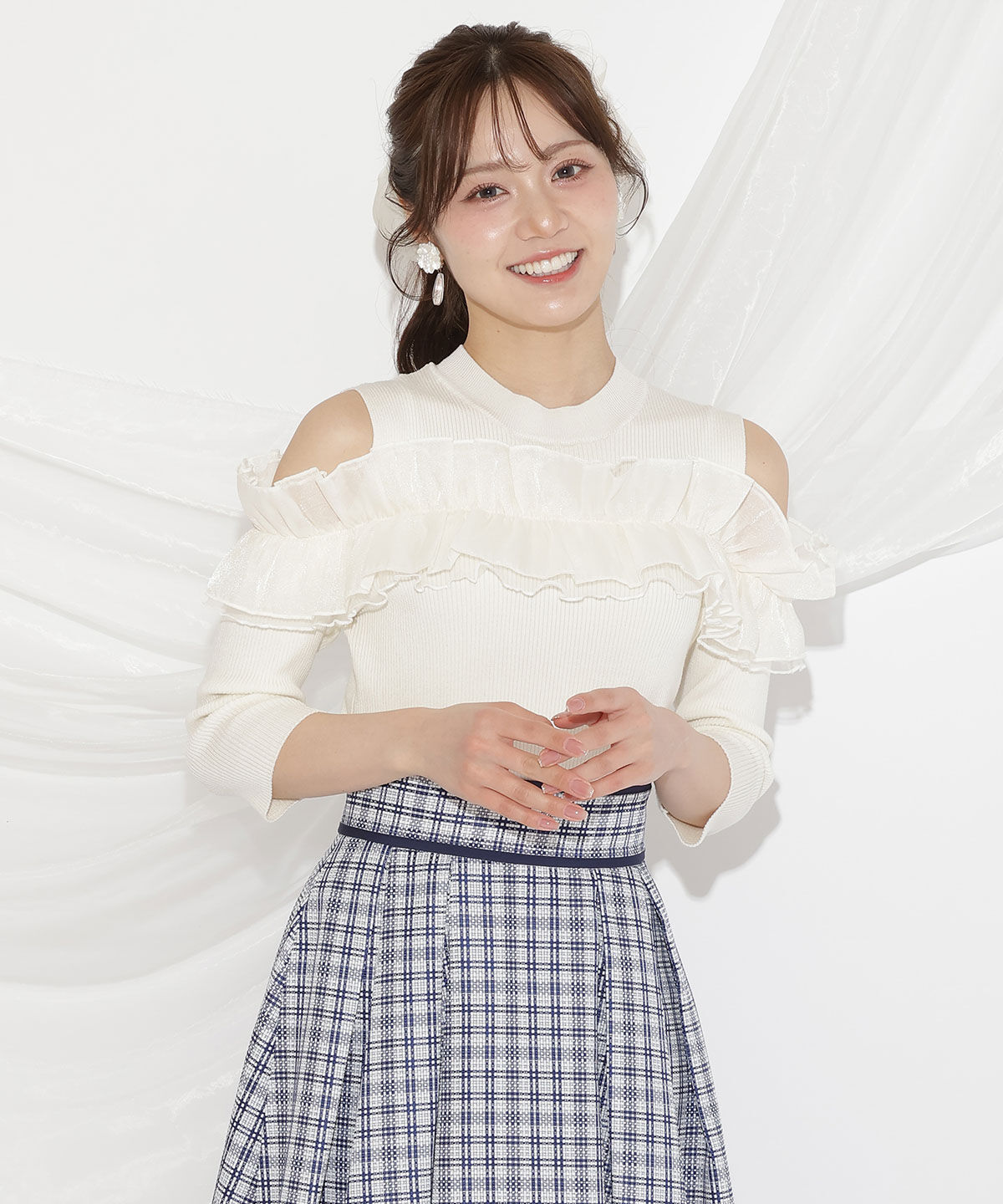 WILLSELECTION「フリルドッキングリブニット」|ニット・セーター|オフ