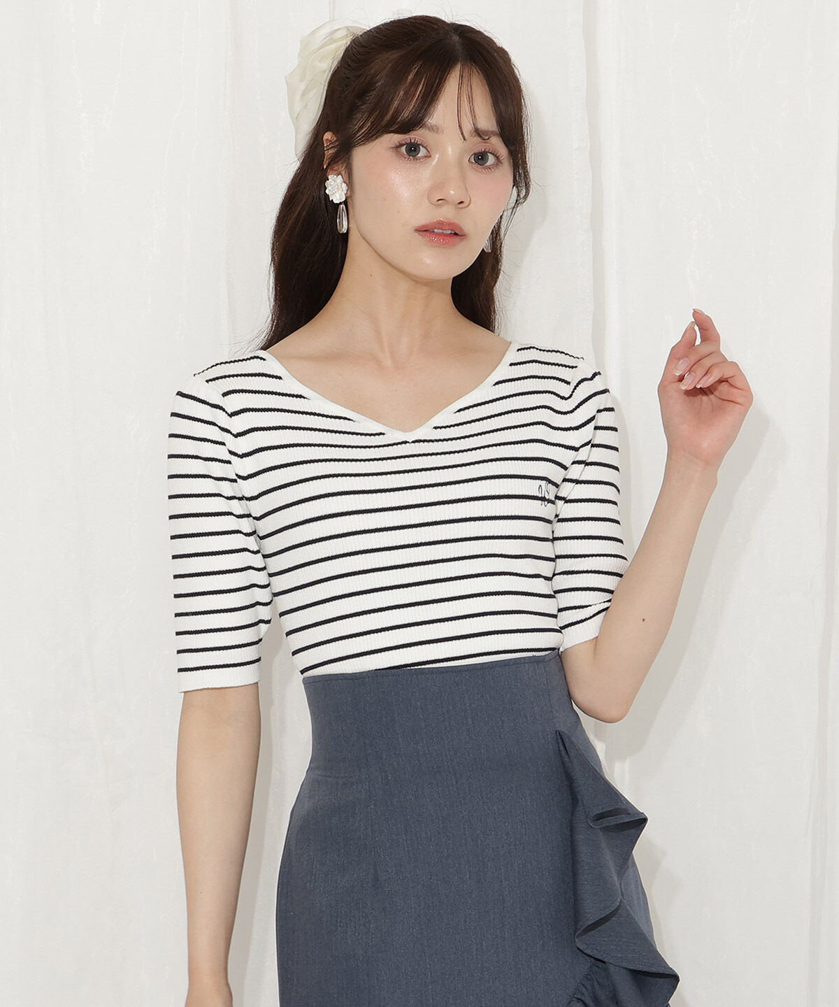 WILLSELECTION「ハートネックニットプルオーバー」|ニット・セーター|