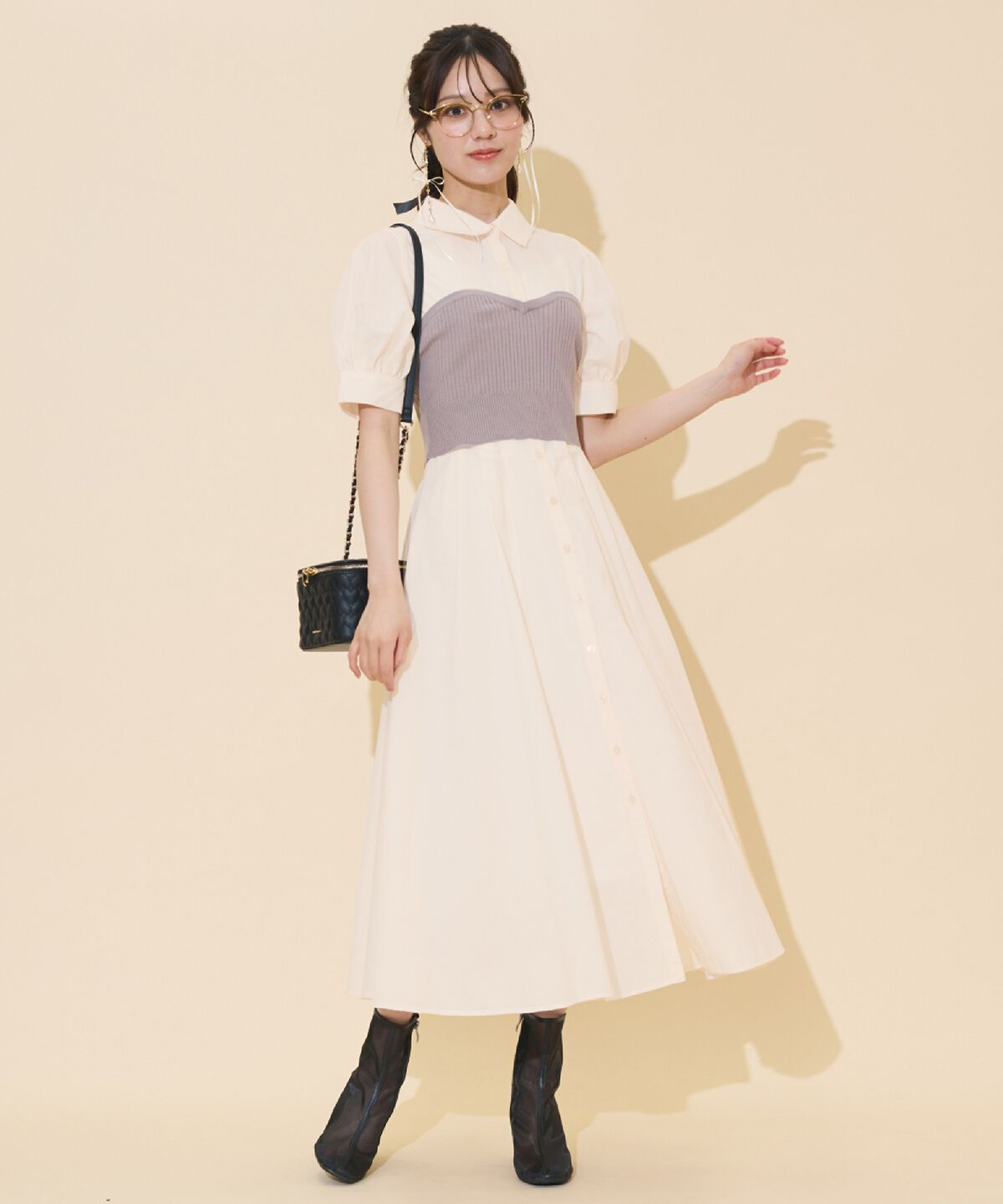 WILLSELECTION「ビスチェレイヤードタックシャツワンピース」|ワンピース|