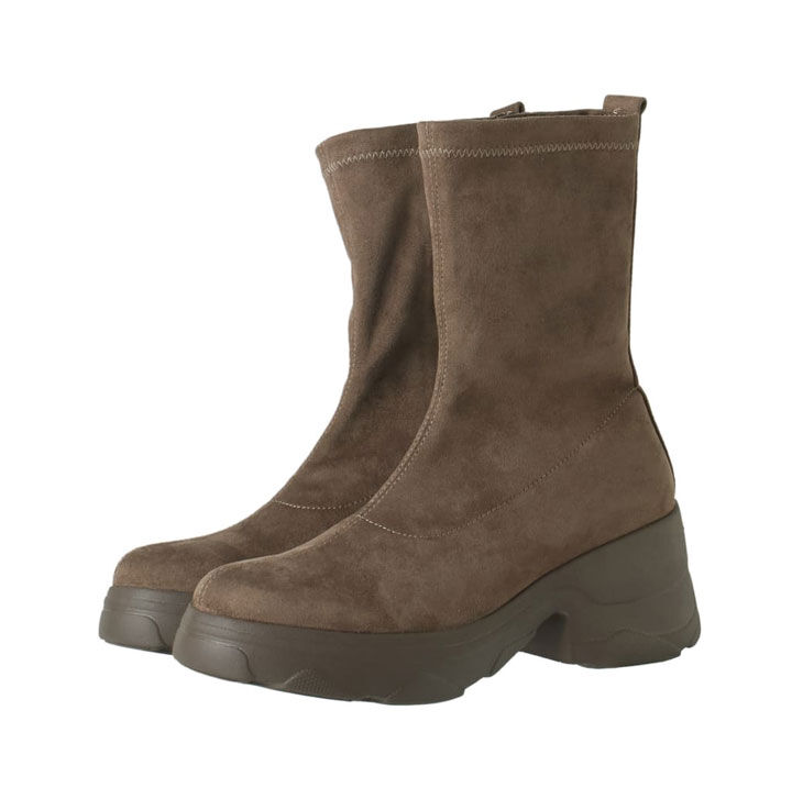 プラスダイアナ「ブーツ　MF66595」|ショートブーツ|ダークベージュ