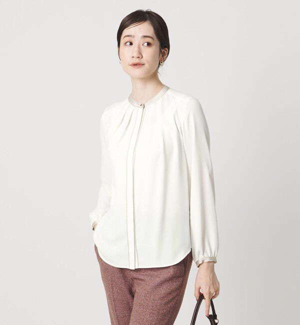 UNITED ARROWS「バイカラー パイピング ブラウス」|シャツ・ブラウス|OFF WHITE