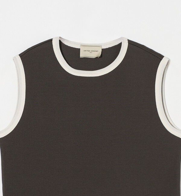 UNITED ARROWS「リブバイカラーパイピング ノースリーブカットソー」|Tシャツ・カットソー|