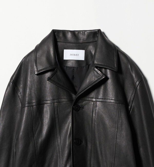 ASTRAET「＜ASTRAET＞ラムレザー 4ボタン カバーオール UNISEX」|ブルゾン・スタジャン|