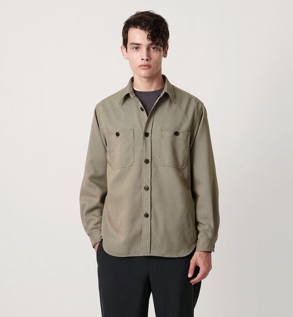 UNITED ARROWS「ツイードライク ダブルポケット オーバー シャツ」|シャツ・ブラウス|MD.GRAY