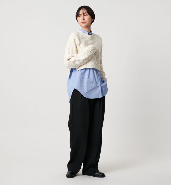 UNITED ARROWS「ケーブル ショート ニットプルオーバー」|ニット・セーター|