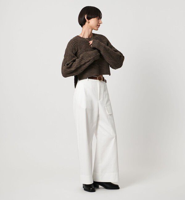 UNITED ARROWS「ケーブル ショート ニットプルオーバー」|ニット・セーター|