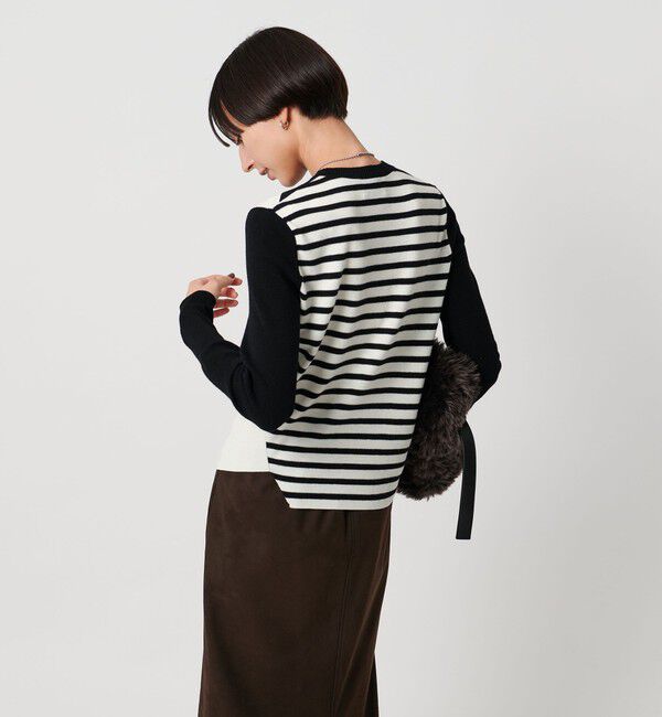 UNITED ARROWS「イレギュラー ボーダー ロングスリーブ ニット」|ニット・セーター|