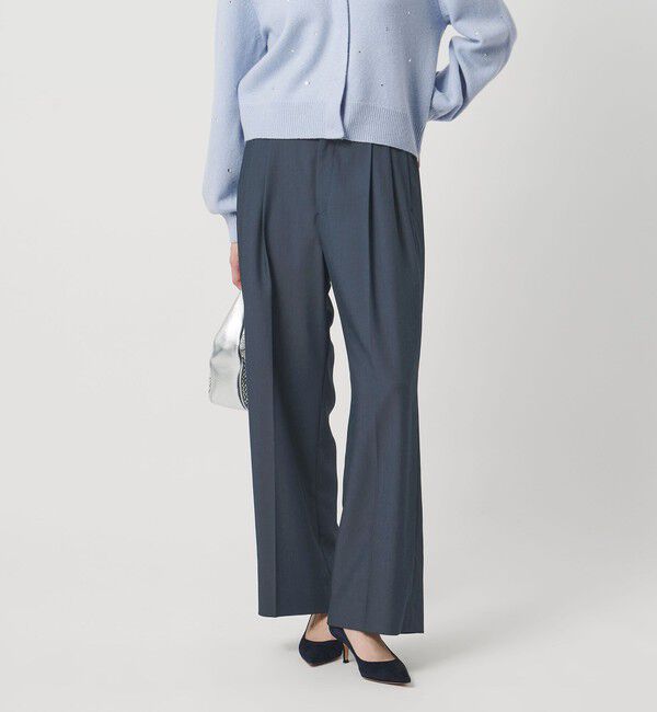 UNITED ARROWS「2タック デニムライク ワイド パンツ ‐ウォッシャブル‐」|チノ|