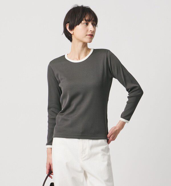 UNITED ARROWS「リブ バイカラー パイピング カットソー」|Tシャツ・カットソー|