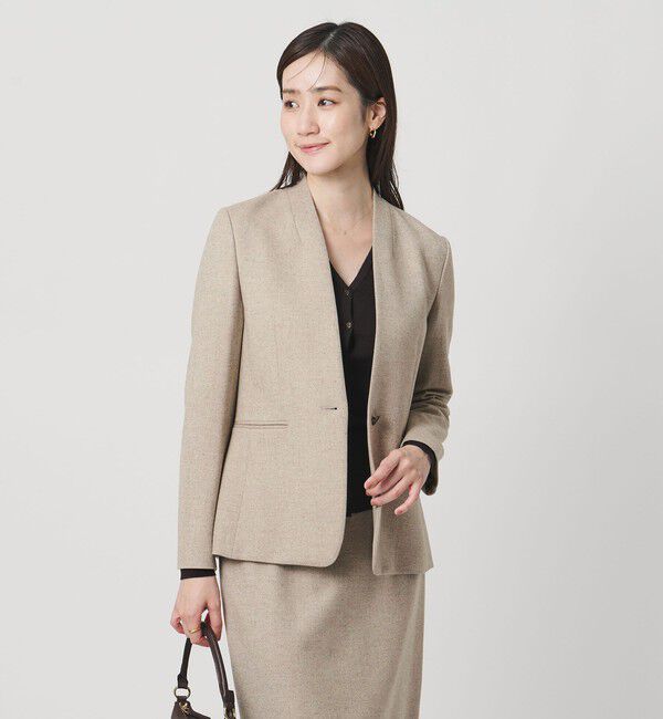 UNITED ARROWS「ツイードライク ノーカラージャケット」|ノーカラージャケット|