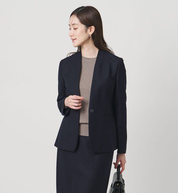 UNITED ARROWS「ツイードライク ノーカラージャケット」|ノーカラージャケット|