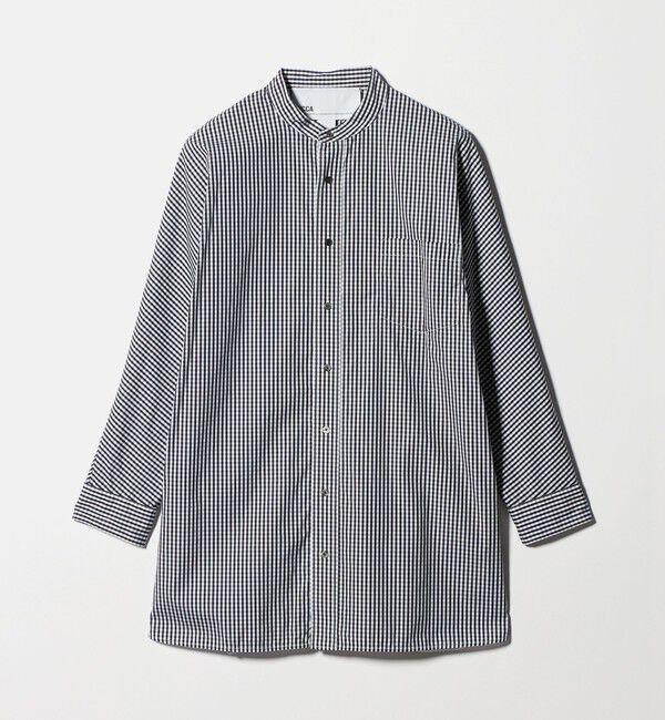 UNITED ARROWS「＜TICCA＞ノーカラー テントライン シャツ」|シャツ・ブラウス|BLACK