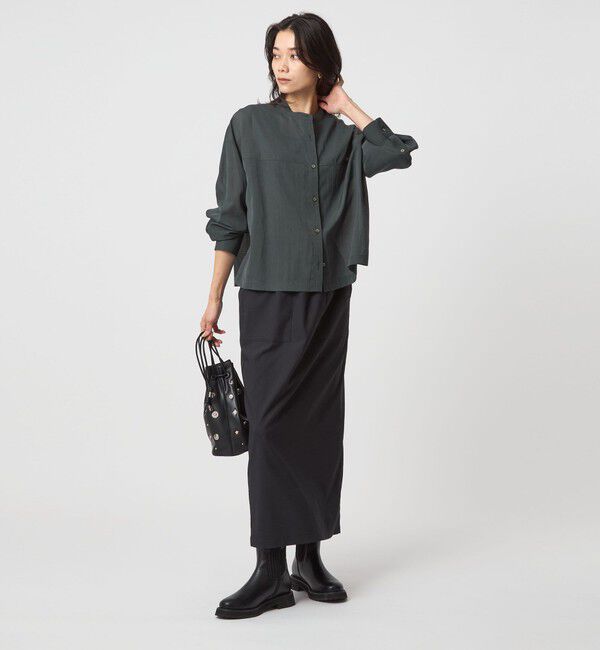 UNITED ARROWS green label relaxing「ソモウライク シアー バンドカラー シャツ」|シャツ・ブラウス|