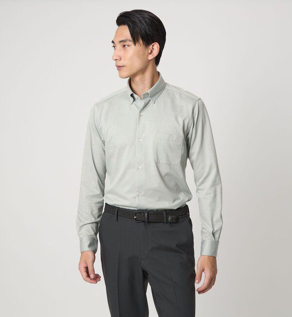 UNITED ARROWS green label relaxing「エブリット TC ジャージー スナップ ボタンダウン シャツ -イージーアイロン・吸水速乾・抗菌-」|シャツ・ブラウス|