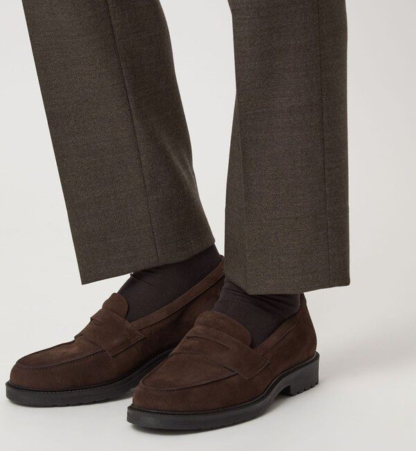 UNITED ARROWS green label relaxing「GLR ハッスイ アクティブ ローファー スエード -撥水-」|ローファー|DK.BROWN