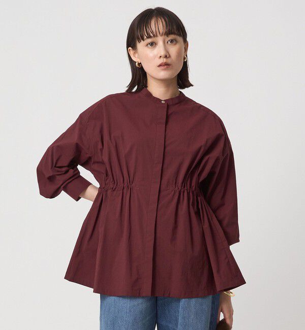 UNITED ARROWS green label relaxing「ウエスト ギャザー ハオリ ロングスリーブ シャツ」|シャツ・ブラウス|WINE