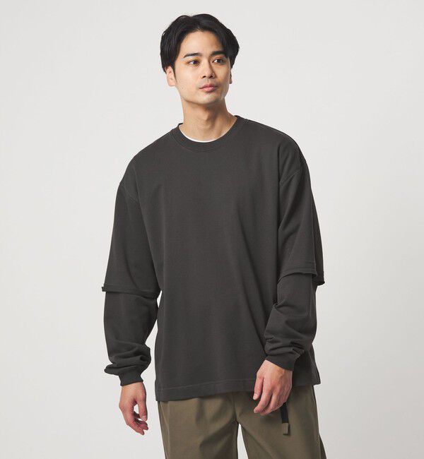 UNITED ARROWS green label relaxing「【WEB限定】＜GLR or＞フェイクレイヤード クルーネック Tシャツ カットソー」|Tシャツ・カットソー|BLACK