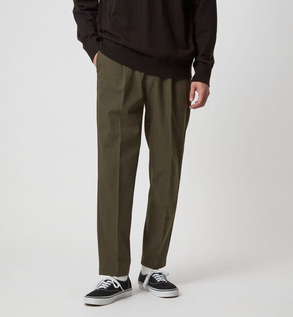UNITED ARROWS green label relaxing「【WEB限定】JUST fit ウールライク 1プリーツ イージースラックス パンツ -ストレッチ-」|チノ|