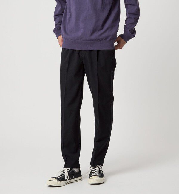 UNITED ARROWS green label relaxing「【WEB限定】JUST fit ウールライク 1プリーツ イージースラックス パンツ -ストレッチ-」|チノ|
