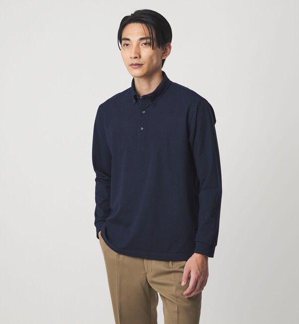 UNITED ARROWS green label relaxing「M/DY ボタンダウン 長袖 ポロシャツ」|ポロシャツ|NAVY